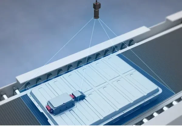 Rechargeable automotive battery label OCR and position inspection